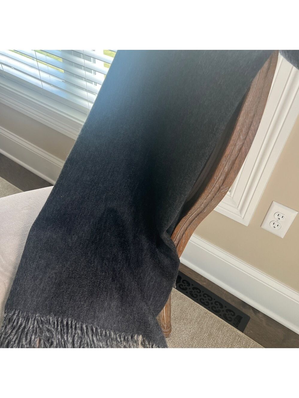 NWOT a & R Cashmere Throw Gray Reversible - Picture 7 of 8